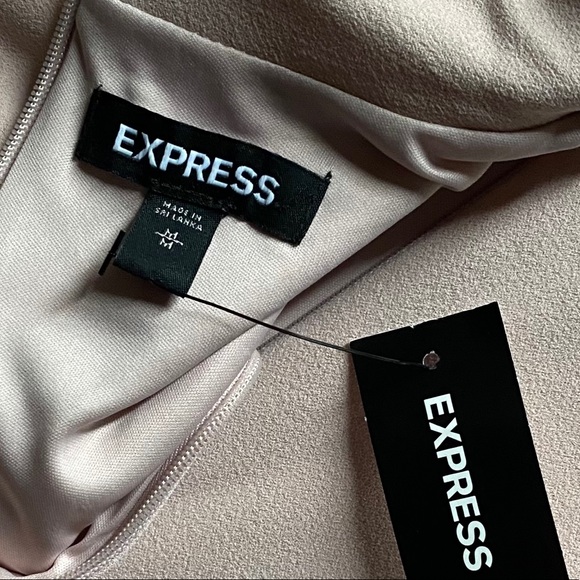 Express Belted Mock Neck Sheath Dress Truffle Pink - Picture 9 of 11